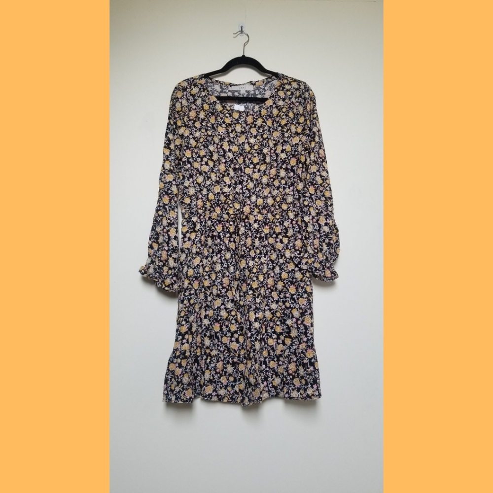 NWT Loft Floral Waist Tie Ruffle Flair Dress - Picture 3 of 4